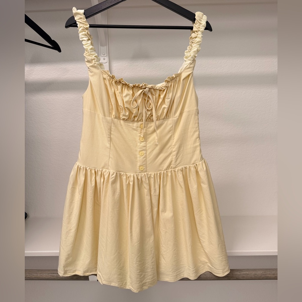 SHEIN Pale Yelloe Ruffle Detail Dress